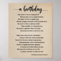 Afiche de la cosecha de un poema de cumpleaños