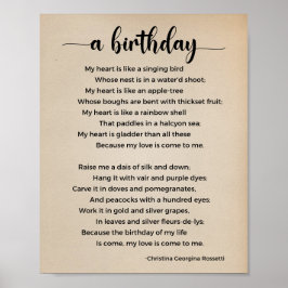Póster Afiche de la cosecha de un poema de cumpleaños