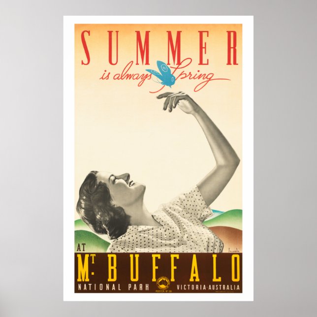 Póster Afiche de la cosecha de veraneo de Summer Mt. Buff (Frente)