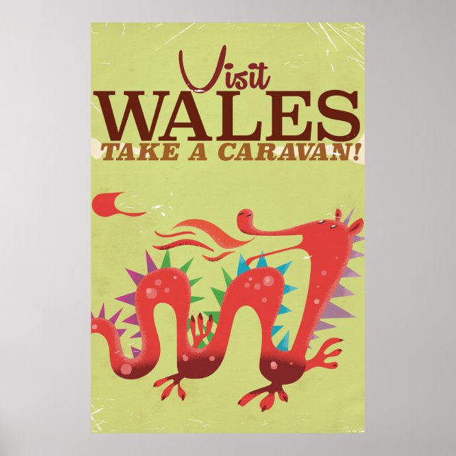 Póster Afiche de la cosecha de Wales Caravan Vacation (Frente)