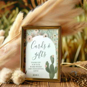 Póster Afiche de la ducha del bebé Desert Chic