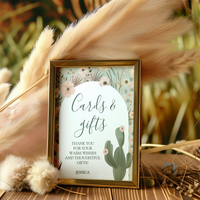 Póster Afiche de la ducha del bebé Desert Chic (This chic design text is fully customisable to deliver your message! )