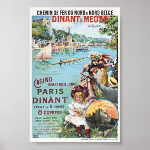 Póster Afiche de la época belga de Dinant Meuse
