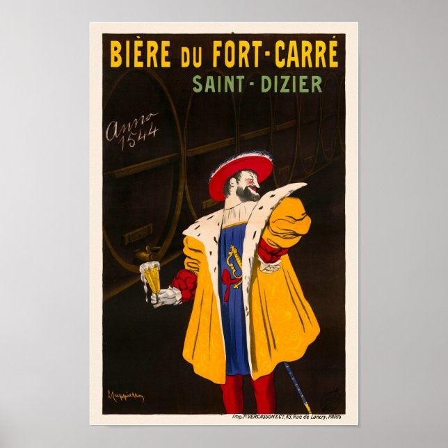 Póster Afiche de la época Bière du Fort-Carré 1907 (Frente)