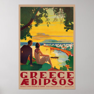 Póster Afiche de la época de Aidipsos en Grecia de los añ