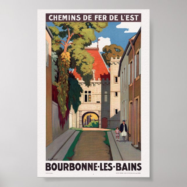 Póster Afiche de la época de Bourbonne-les-Bains 1930 (Frente)