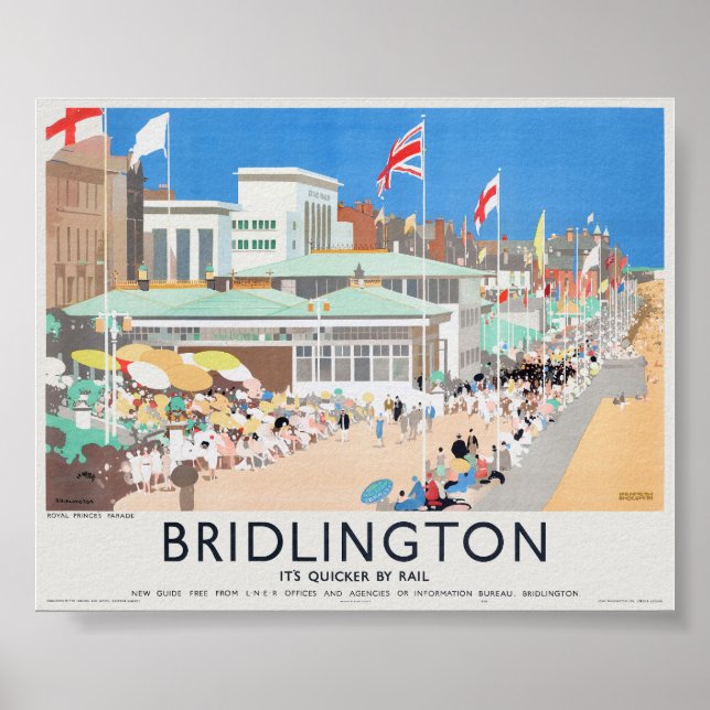 Póster Afiche de la época de Bridlington UK 1939 (Frente)
