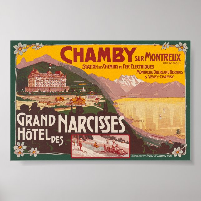 Póster Afiche de la época de Chamby sur Montreux aprox. 1 (Frente)