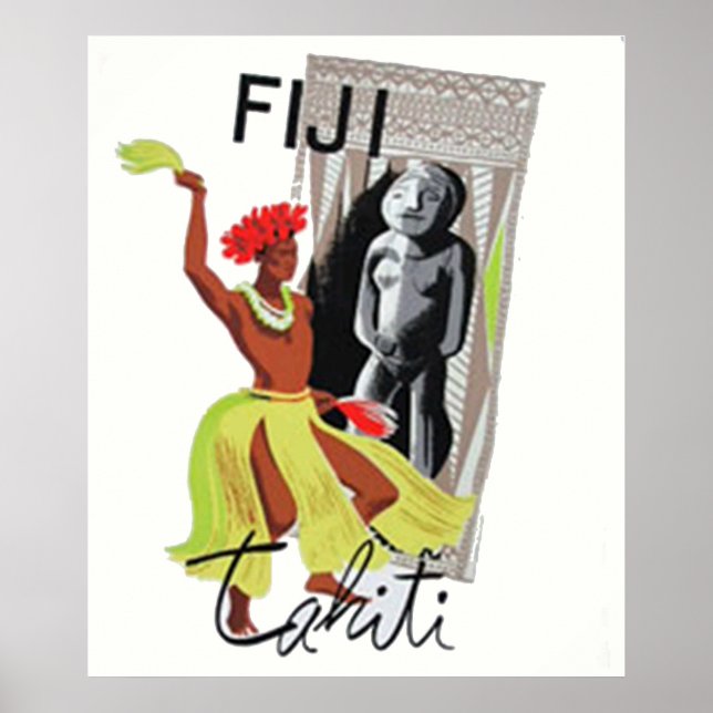 Póster Afiche de la época de Fiyi de Tahití (Frente)