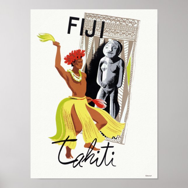 Póster Afiche de la época de Fiyi de Tahití (Frente)