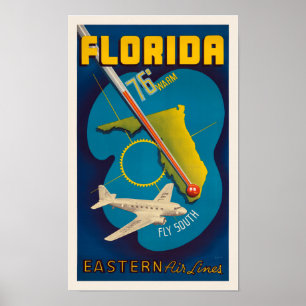 Póster Afiche de la época de Florida USA 1938