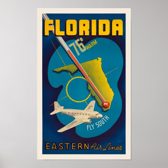 Póster Afiche de la época de Florida USA 1938 (Frente)