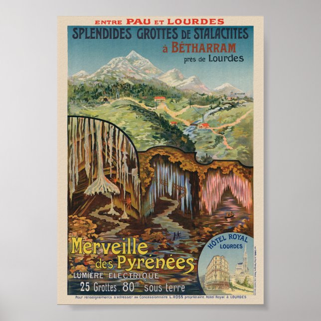 Póster Afiche de la época de Francia de Merveille des Pyr (Frente)