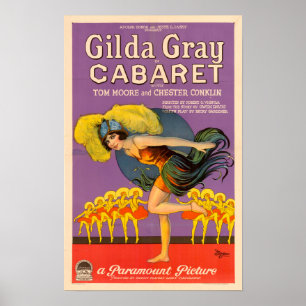 Póster Afiche de la época de Gilda Gray Cabaret