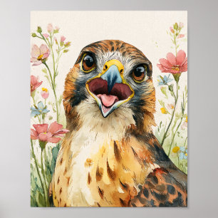 Póster Afiche de la época de halcón rojo