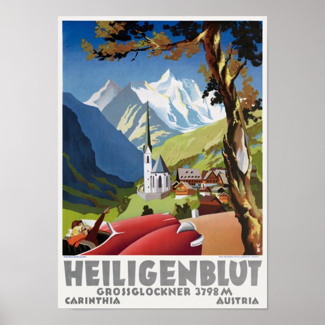 Póster Afiche de la época de Heiligenblut Austria (Frente)