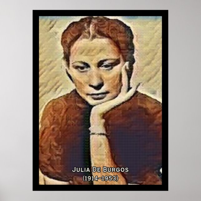 Póster Afiche de la época de Julia De Burgos (Frente)