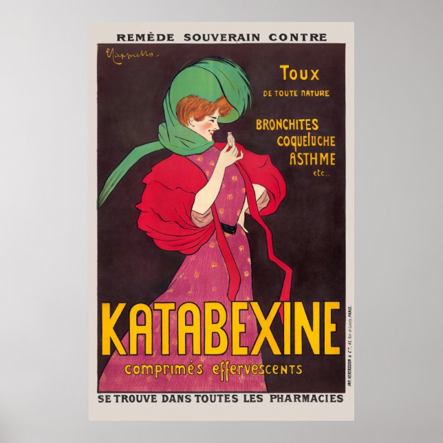 Póster Afiche de la época de Katabexine Remedy France de  (Frente)
