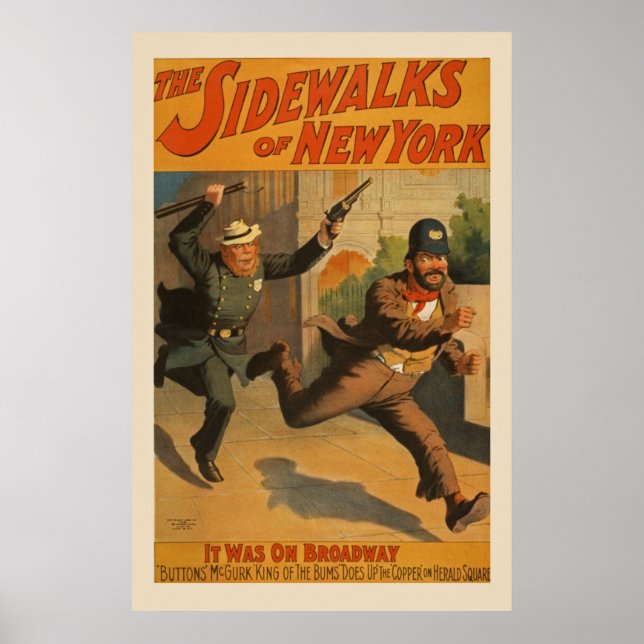 Póster Afiche de la época de la avenida New York (Frente)