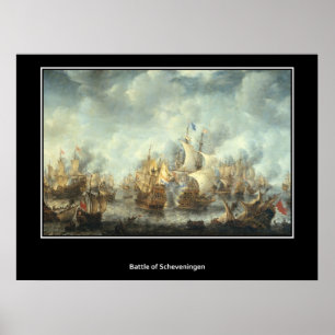 Póster Afiche de la época de la batalla de Scheveningen 1