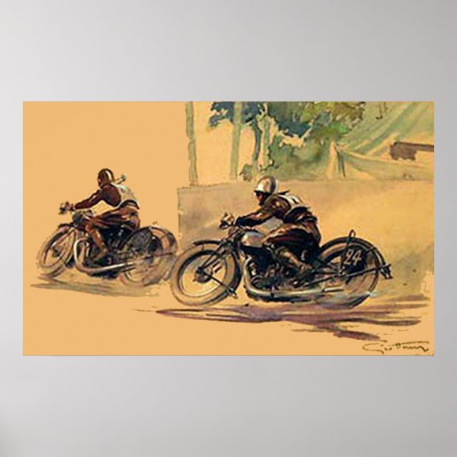 Póster Afiche de la época de la carrera Art Deco retro (Frente)