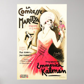 Póster Afiche de la época de La Comtesse Maritza
