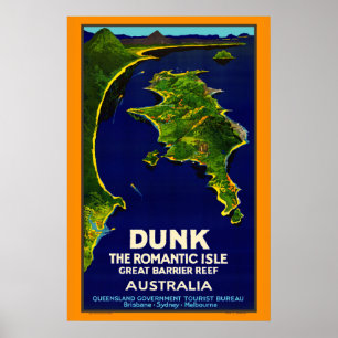 Póster Afiche de la época de la isla Dunk