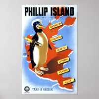 Afiche de la época de la isla Phillip Victoria Aus