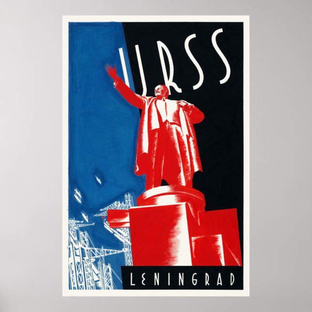 Póster Afiche de la época de la URSS en Leningrado 1932 (Frente)