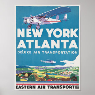 Póster Afiche de la época de la Vintage de New York Atlan