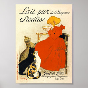 Póster Afiche de la época de Lait pur de la Vingeanne sté