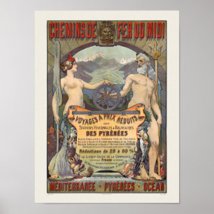Póster Afiche de la época de las sustancias químicas de f