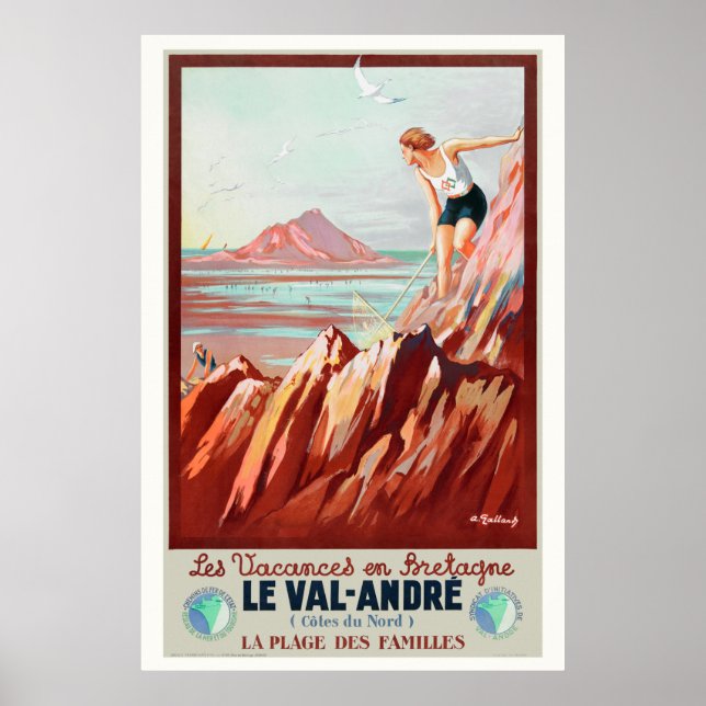 Póster Afiche de la época de Le Val André France 1930 (Frente)