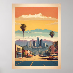 Póster Afiche de la época de Los Ángeles