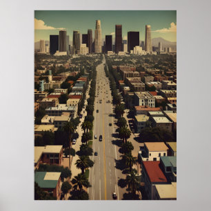 Póster Afiche de la época de Los Ángeles
