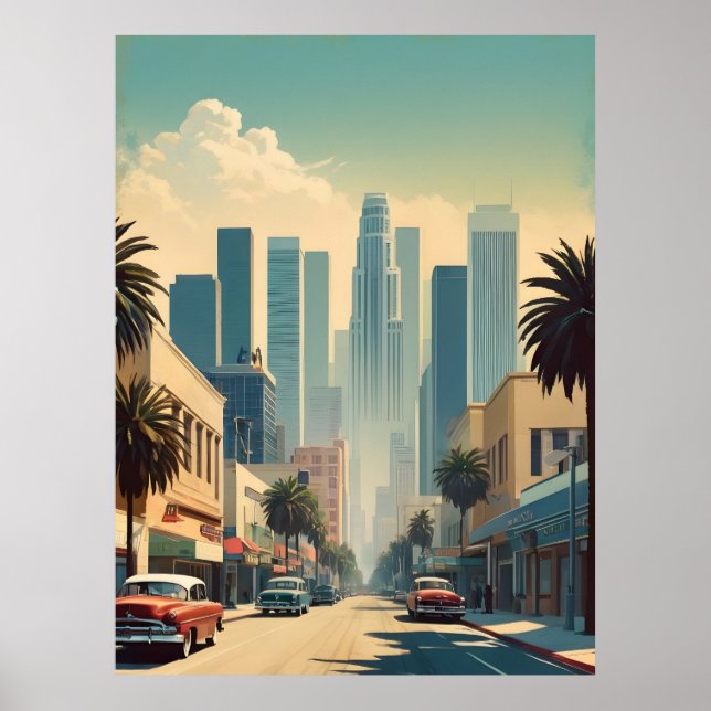 Póster Afiche de la época de Los Ángeles (Frente)