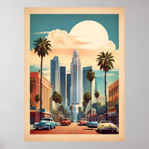 Póster Afiche de la época de Los Ángeles