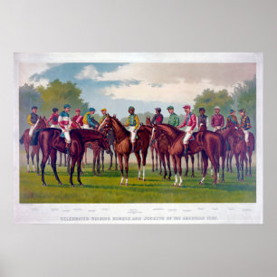 Póster Afiche de la época de los caballos de raza