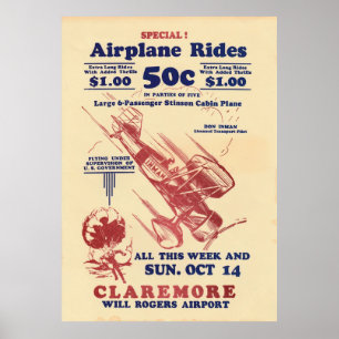 Póster Afiche de la época de los hermanos Inman Flying Ci