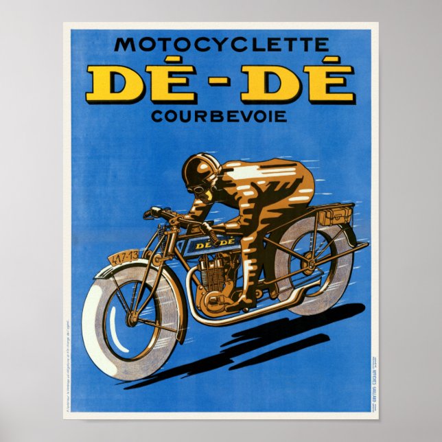 Póster Afiche de la época de Motociclette De-De France de (Frente)