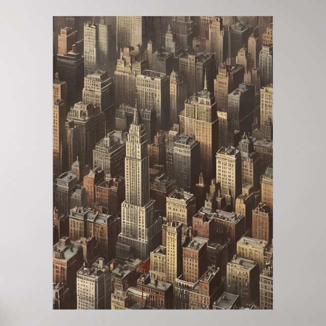 Póster Afiche de la época de Nueva York (Frente)