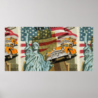 Póster Afiche de la época de Nueva York.