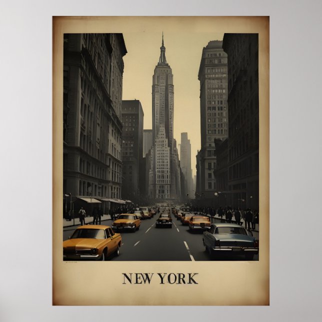 Póster Afiche de la época de Nueva York (Frente)
