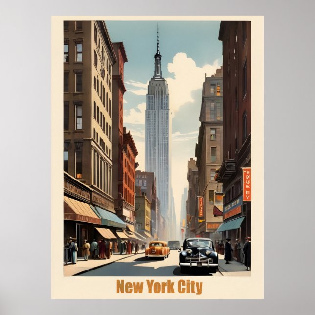 Póster Afiche de la época de Nueva York (Frente)