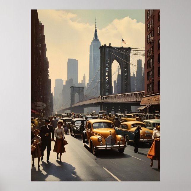 Póster Afiche de la época de Nueva York (Frente)
