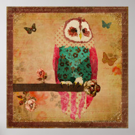 Póster Afiche de la época de Rosa Owl