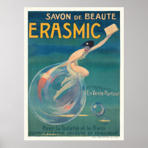 Póster Afiche de la época de Savon De Beauté Erasmic Fran