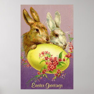 Póster Afiche de la época de Semana Santa y Huevo