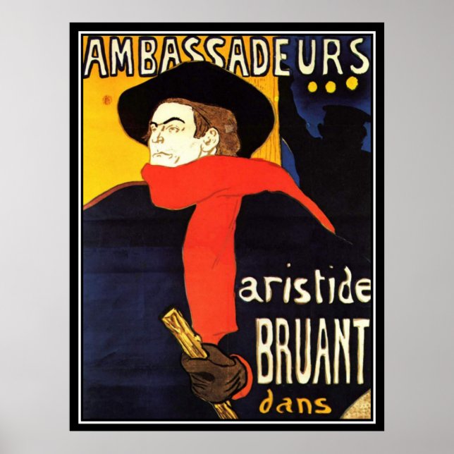 Póster Afiche de la época de Toulouse-Lautrec (Frente)