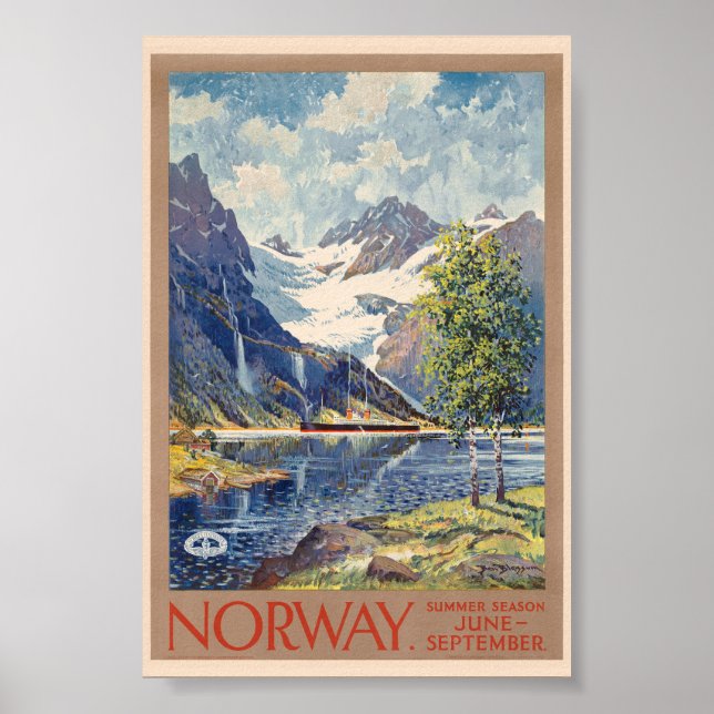 Póster Afiche de la época de verano de Noruega de junio a (Frente)